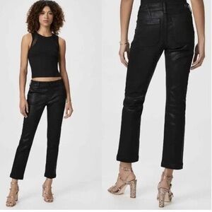Paige Mayslie straight ankle coating black jeans, size 29